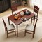 Rubber Wood Polyester Fabric 5-Piece Dining Set with Rectangular Table